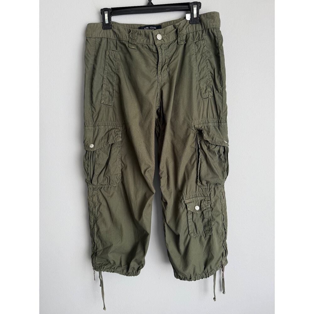 Billy Blues Cargo Pants 6 Olive Green Cropped Capri Y2K Utility Gorpcore Cotton